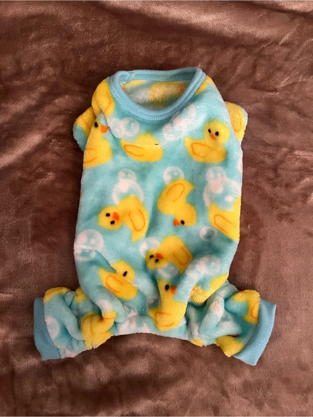 XS Frisco Rubber Duck Fleece Dog Pajamas